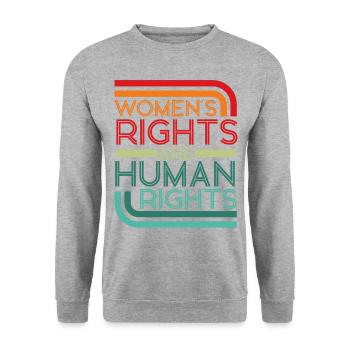 Feminist Retro Women's Rights Are - Unisex Pullover - Weißgrau meliert - Vorne - Alina (178cm) & Michal (187cm)