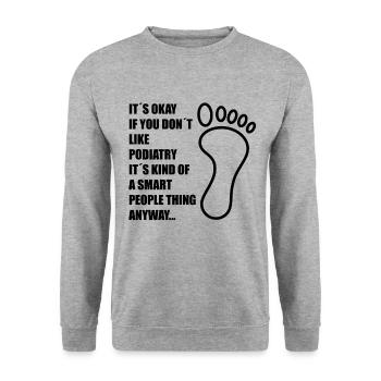 Podologe Fußpflege Pediküre Podologie Geschenke - Unisex Pullover - Weißgrau meliert - Vorne - Alina (178cm) & Michal (187cm)