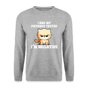 i had my patience tested - Unisex Pullover - Weißgrau meliert - Vorne - Alina (178cm) & Michal (187cm)