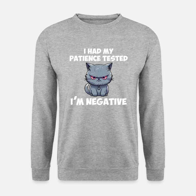 i had my patience tested - Unisex Pullover - Weißgrau meliert