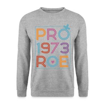 Féministe Pro 1973 Roe - Sweat-shirt Unisexe - gris chiné - Devant - Alina (178cm) & Michal (187cm)