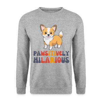 Pawsitively Hilarious Corgi - Unisex Sweatshirt - salt & pepper - Front - Alina (178cm) & Michal (187cm)