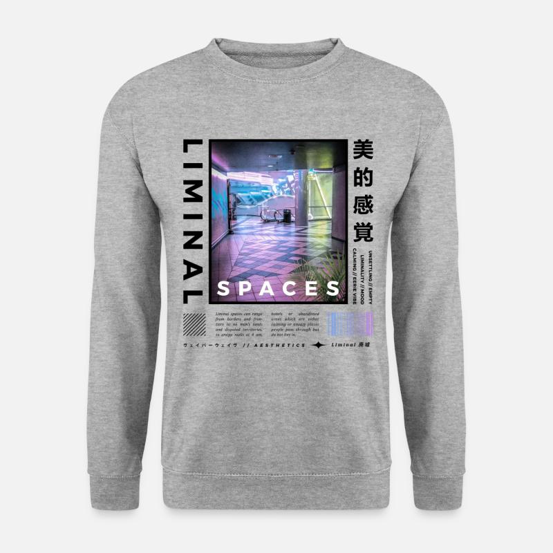 Liminal Spaces Retro 80s & 90s Backrooms Vaporwave - Unisex Pullover - Weißgrau meliert
