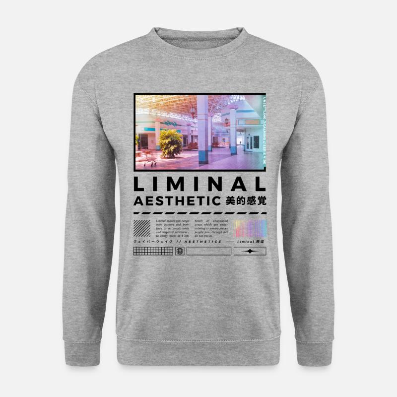 Liminal Spaces Retro 80s & 90s Backrooms Vaporwave - Unisex Pullover - Weißgrau meliert