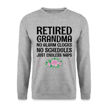 Bäckerei Rentner Oma Rentner Pension Baker Pas - Unisex Pullover - Weißgrau meliert - Vorne - Alina (178cm) & Michal (187cm)