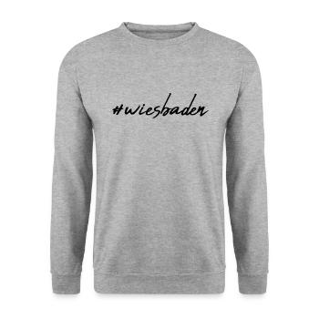Wiesbaden - Unisex Pullover - Weißgrau meliert - Vorne - Alina (178cm) & Michal (187cm)