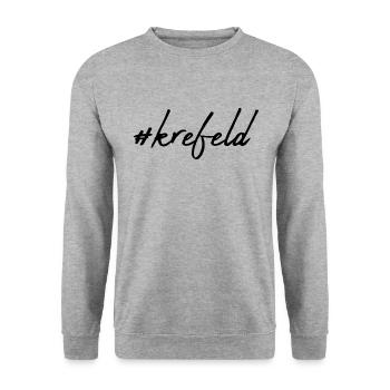 Krefeld - Unisex Pullover - Weißgrau meliert - Vorne - Alina (178cm) & Michal (187cm)