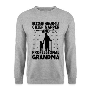 Grand-mère retraitée Pension de retraite Grand-mère Reti - Sweat-shirt Unisexe - gris chiné - Devant - Alina (178cm) & Michal (187cm)