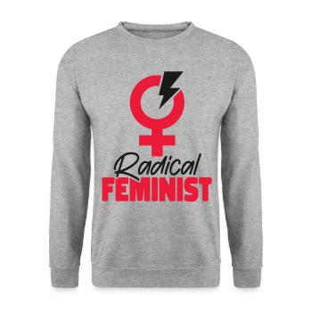 Feminist Radical Feminist - Unisex Sweatshirt - salt & pepper - Front - Alina (178cm) & Michal (187cm)