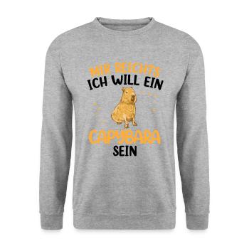 Will Capybara sein Südamerika Wasserschwein - Unisex Pullover - Weißgrau meliert - Vorne - Alina (178cm) & Michal (187cm)