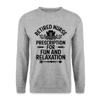 Grand-mère retraitée Pension Infirmière infirmière en soins infirmiers - Sweat-shirt Unisexe - gris chiné - Devant - Alina (178cm) & Michal (187cm)