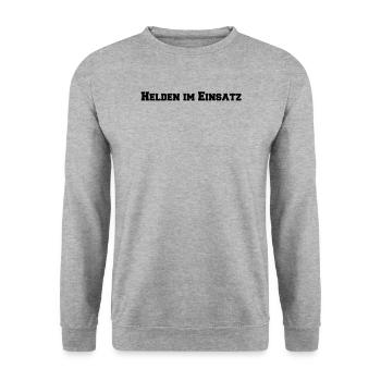 Feuerwehr - Helden im Einsatz - Unisex Pullover - Weißgrau meliert - Vorne - Alina (178cm) & Michal (187cm)