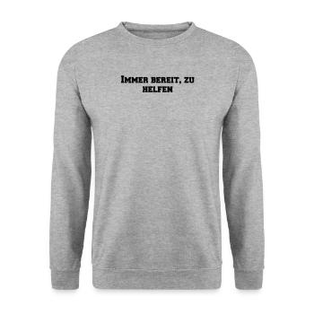 Feuerwehr - Immer bereit, zu helfen - Unisex Pullover - Weißgrau meliert - Vorne - Alina (178cm) & Michal (187cm)