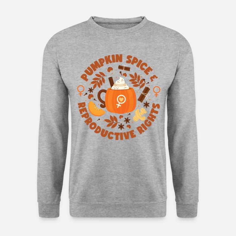 Feminist Fall Autumn Pumpkin Spice - Unisex Pullover - Weißgrau meliert