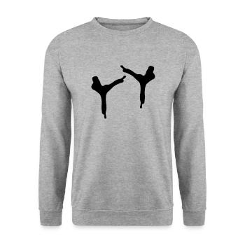 Capoeira - Sweat-shirt Unisexe - gris chiné - Devant - Alina (178cm) & Michal (187cm)
