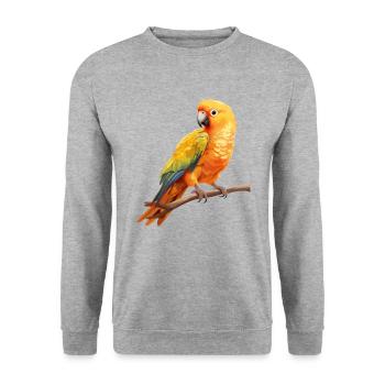 Sun Conure, parrot Conure - Unisex Pullover - Weißgrau meliert - Vorne - Alina (178cm) & Michal (187cm)
