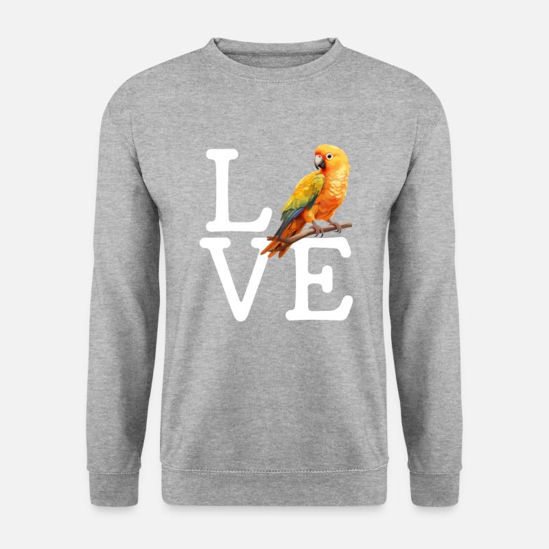 Sun Conure, parrot Conure - Unisex Pullover - Weißgrau meliert