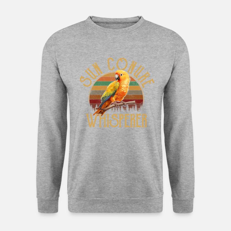 Sun Conure, parrot Conure - Unisex Pullover - Weißgrau meliert