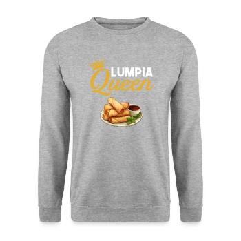 Lumpia Queen, Philippine Filipino Asian Food - Unisex Pullover - Weißgrau meliert - Vorne - Alina (178cm) & Michal (187cm)