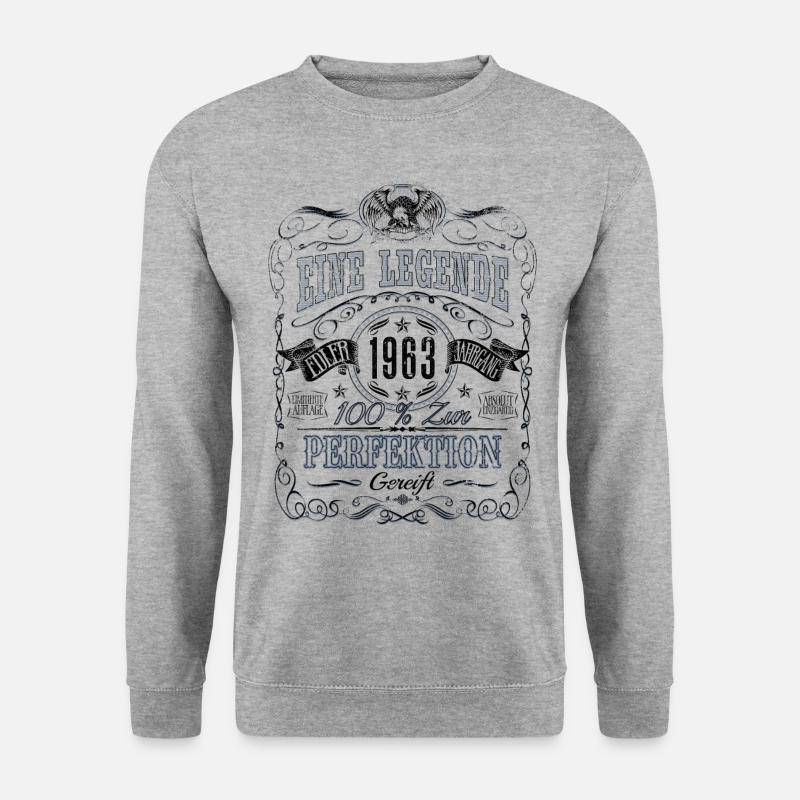 Jahrgang 1963 Eine Legende Vintage 1963 Geburtstag - Unisex Pullover - Weißgrau meliert