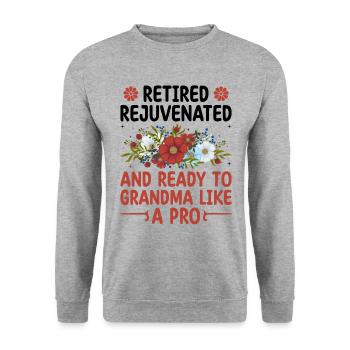 Grand-mère retraitée Pension Infirmière infirmière en soins infirmiers - Sweat-shirt Unisexe - gris chiné - Devant - Alina (178cm) & Michal (187cm)