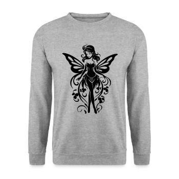 Magic Fairy Silhouette - Spread the magic - Unisex Sweatshirt - salt & pepper - Front - Alina (178cm) & Michal (187cm)