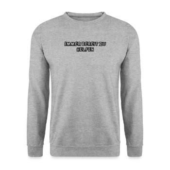 Feuerwehr - Immer bereit zu helfen - Unisex Pullover - Weißgrau meliert - Vorne - Alina (178cm) & Michal (187cm)