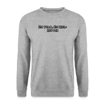 Feuerwehr - Ein Team. Ein Ziel: Retten - Unisex Pullover - Weißgrau meliert - Vorne - Alina (178cm) & Michal (187cm)