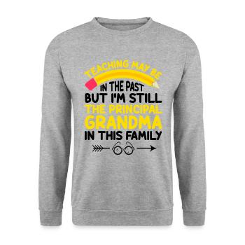 Retired Grandma Pensioner Pension Teacher Teach Re - Unisex Sweatshirt - salt & pepper - Front - Alina (178cm) & Michal (187cm)