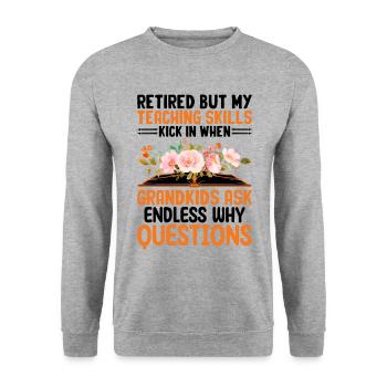 Retired Grandma Pensioner Pension Teacher Teach Re - Unisex Sweatshirt - salt & pepper - Front - Alina (178cm) & Michal (187cm)