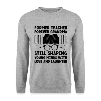 Retired Grandma Pensioner Pension Teacher Teach Re - Unisex Sweatshirt - salt & pepper - Front - Alina (178cm) & Michal (187cm)