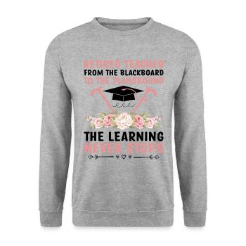 Retired Grandma Pensioner Pension Teacher Teach Re - Unisex Sweatshirt - salt & pepper - Front - Alina (178cm) & Michal (187cm)