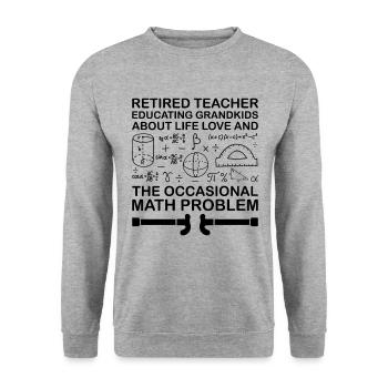 Retired Grandma Pensioner Pension Teacher Teach Re - Unisex Sweatshirt - salt & pepper - Front - Alina (178cm) & Michal (187cm)