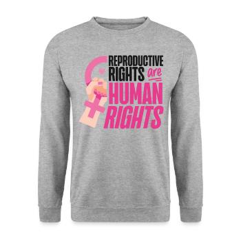 Feminist Reproductive Rights Are - Unisex Sweatshirt - salt & pepper - Front - Alina (178cm) & Michal (187cm)