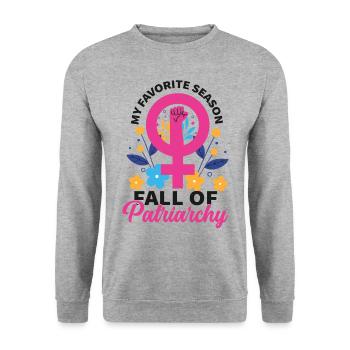 Feminist My Favorite Season Fall - Unisex Sweatshirt - salt & pepper - Front - Alina (178cm) & Michal (187cm)