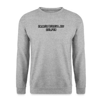 Feuerwehr - Immer bereit, zu helfen - Unisex Pullover - Weißgrau meliert - Vorne - Alina (178cm) & Michal (187cm)