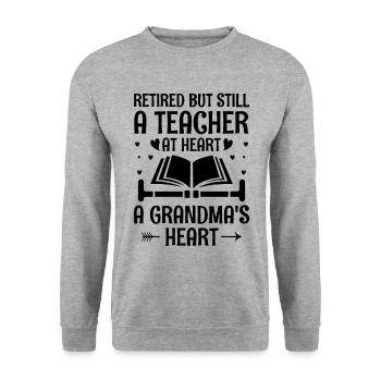 Retired Grandma Pensioner Pension Teacher Teach Re - Unisex Sweatshirt - salt & pepper - Front - Alina (178cm) & Michal (187cm)