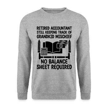 Grand-mère à la retraite Pensioner Comptable Banque - Sweat-shirt Unisexe - gris chiné - Devant - Alina (178cm) & Michal (187cm)