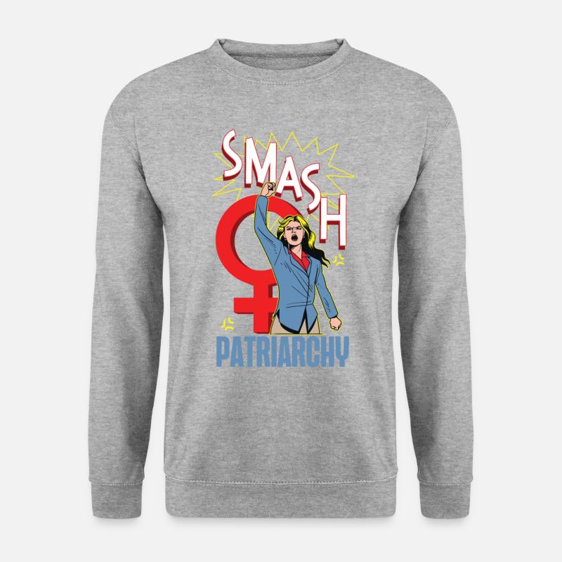 Feminist Smash Patriarchy - Unisex Pullover - Weißgrau meliert
