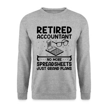 Grand-mère à la retraite Pensioner Comptable Banque - Sweat-shirt Unisexe - gris chiné - Devant - Alina (178cm) & Michal (187cm)