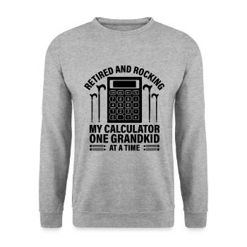 Grand-mère à la retraite Pensioner Comptable Banque - Sweat-shirt Unisexe - gris chiné - Devant - Alina (178cm) & Michal (187cm)
