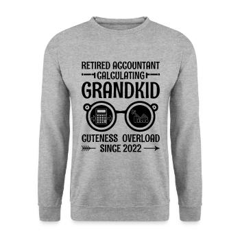 Grand-mère à la retraite Pensioner Comptable Banque - Sweat-shirt Unisexe - gris chiné - Devant - Alina (178cm) & Michal (187cm)