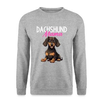 Dachshund dog, Weenie Dog - Unisex Pullover - Weißgrau meliert - Vorne - Alina (178cm) & Michal (187cm)