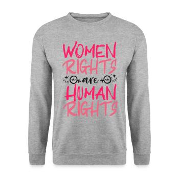 Feminist Women's Rights Are Human - Unisex Pullover - Weißgrau meliert - Vorne - Alina (178cm) & Michal (187cm)