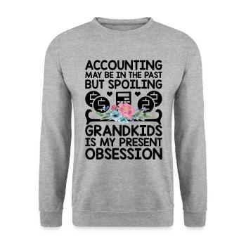 Grand-mère à la retraite Pensioner Comptable Banque - Sweat-shirt Unisexe - gris chiné - Devant - Alina (178cm) & Michal (187cm)