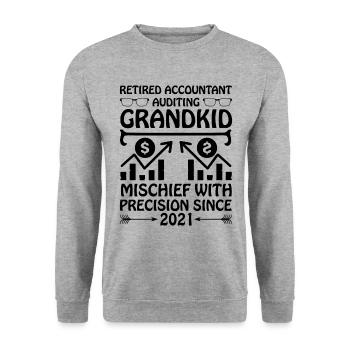 Grand-mère à la retraite Pensioner Comptable Banque - Sweat-shirt Unisexe - gris chiné - Devant - Alina (178cm) & Michal (187cm)