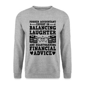 Grand-mère à la retraite Pensioner Comptable Banque - Sweat-shirt Unisexe - gris chiné - Devant - Alina (178cm) & Michal (187cm)