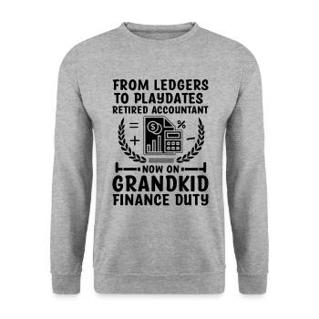 Grand-mère à la retraite Pensioner Comptable Banque - Sweat-shirt Unisexe - gris chiné - Devant - Alina (178cm) & Michal (187cm)