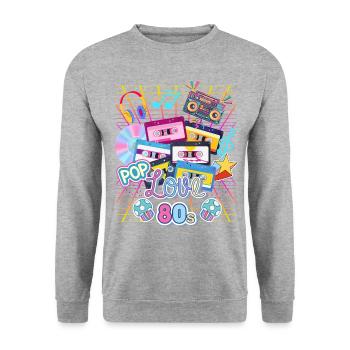 MÉLOMANES DES ANNÉES 1980 - Sweat-shirt Unisexe - gris chiné - Devant - Alina (178cm) & Michal (187cm)