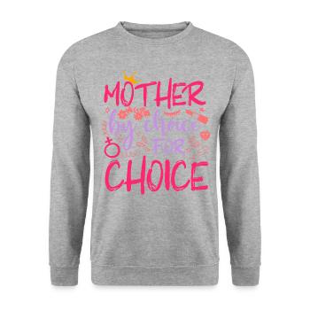 Feminist Mother By Choice For - Unisex Pullover - Weißgrau meliert - Vorne - Alina (178cm) & Michal (187cm)